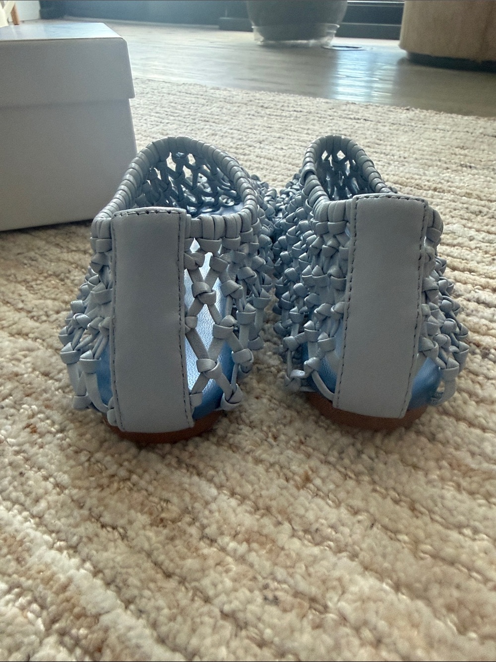 Anthro Cecilia Wilma Light Blue Woven Slip-On Shoe - Picture 5 of 7